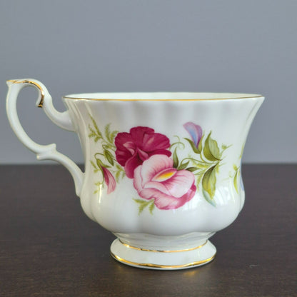 Royal Albert Flower of the Month - April Sweet Pea Teacup & Saucer,  c.1970-2009 England