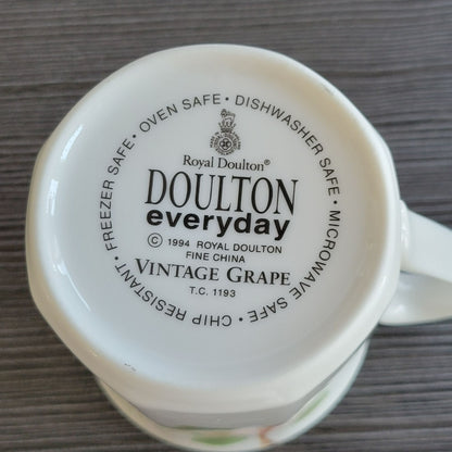 Royal Doulton Vintage Grape Coffee Mug Cup c1990s England Fruit Fall Drinkware