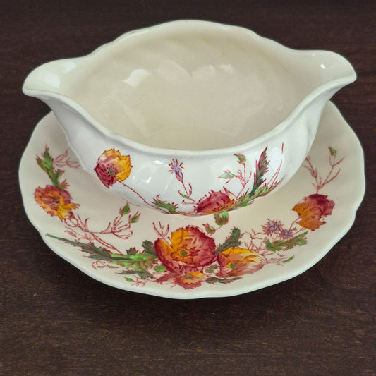 Royal Doulton "Sherborne" Gravy Boat & Underplate, c.1938-61 England