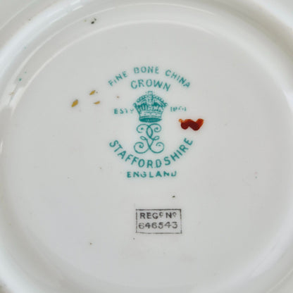 Crown Staffordshire "Dresden Spray" Demitasse Cup & Saucer, 2 Sets, England