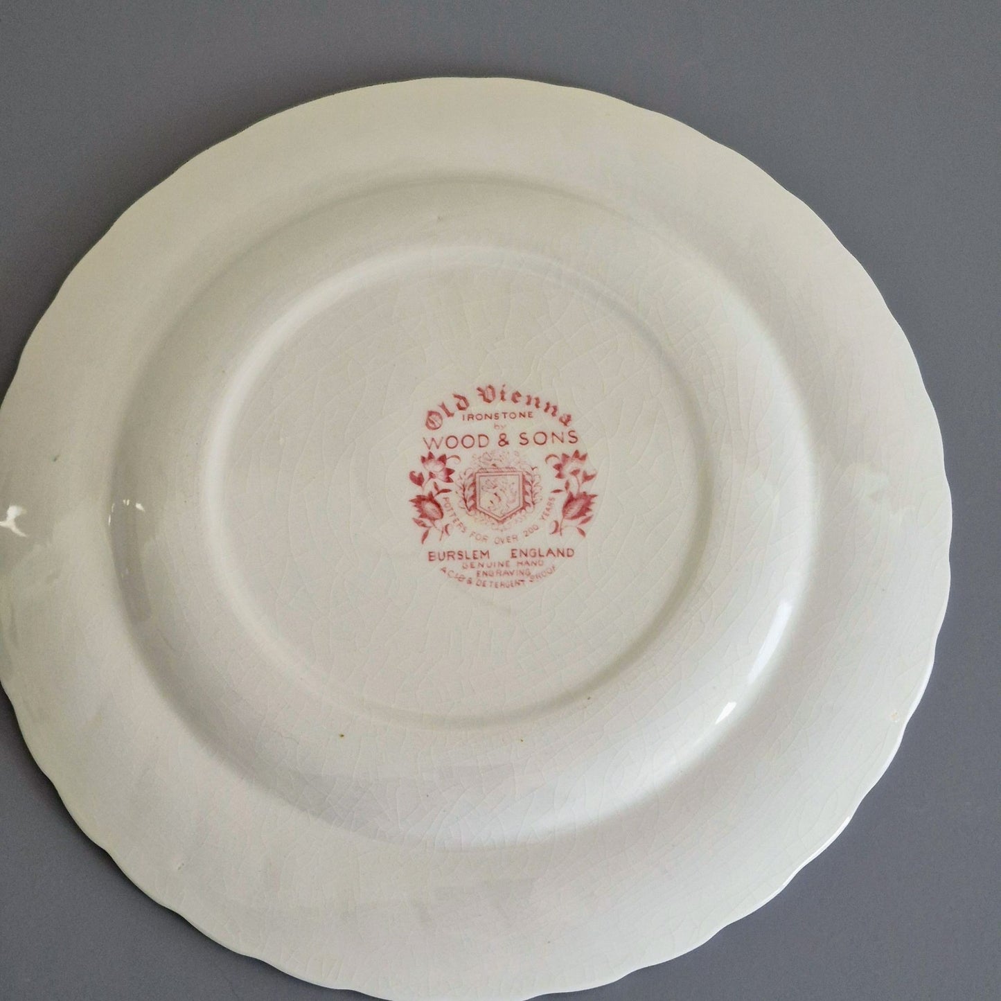 Wood & Sons "Old Vienna" Ironstone Dinner Plate, England c.1960s