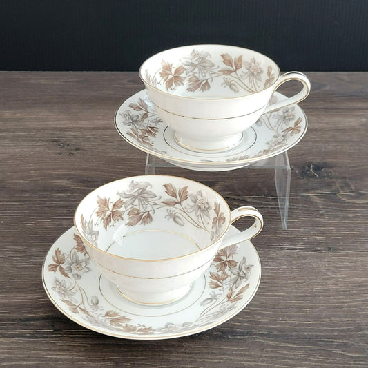 Noritake Allison Teacup & Saucer, 2 Sets, c.1950s Japan
