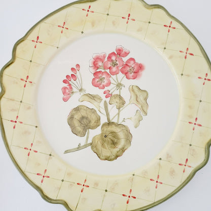 Handpainted  Floral Ceramic 12" Serving Platter