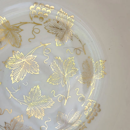 Edward Knowles Gold Leaf & Grape 8" Round Serving Bowl, USA Made