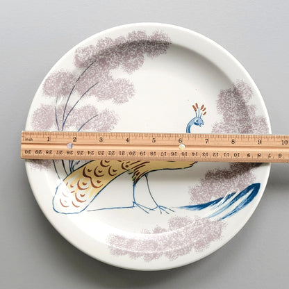 Homer Laughlin Chowning's Tavern Dinner Plate, Peacock Design, Restaurant Ware, USA Made