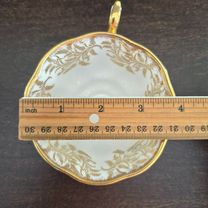Royal Albert White & Heavy Gold Teacup & Saucer, Made in England