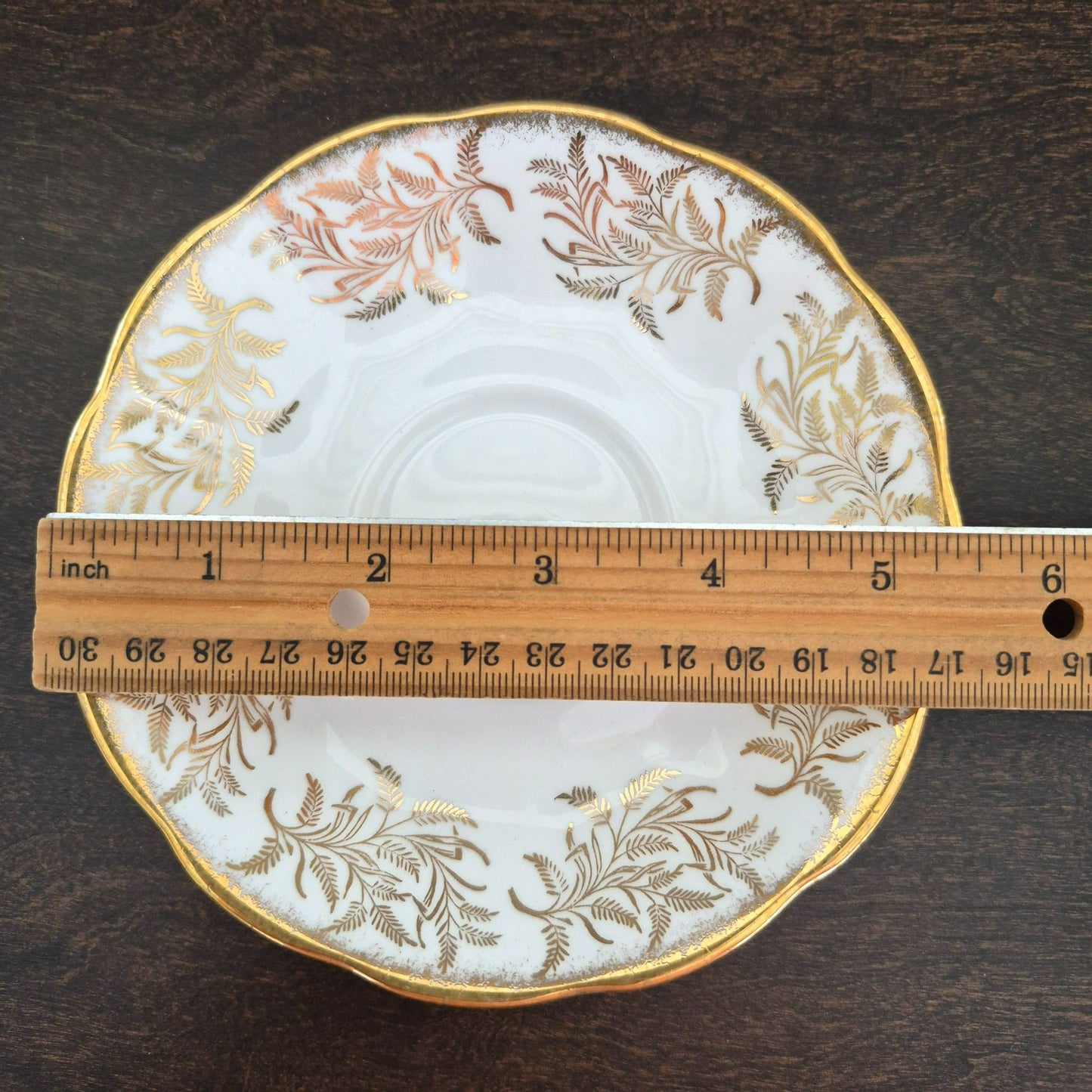 Royal Albert White & Heavy Gold Teacup & Saucer, Made in England
