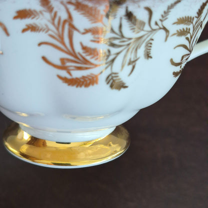 Royal Albert White & Heavy Gold Teacup & Saucer, Made in England