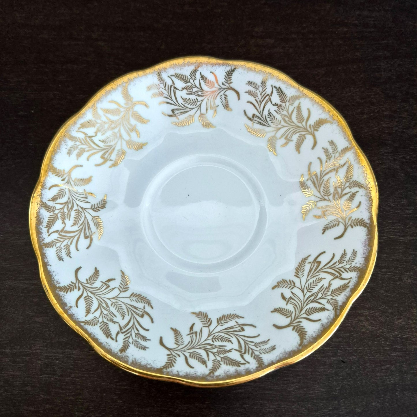 Royal Albert White & Heavy Gold Teacup & Saucer, Made in England