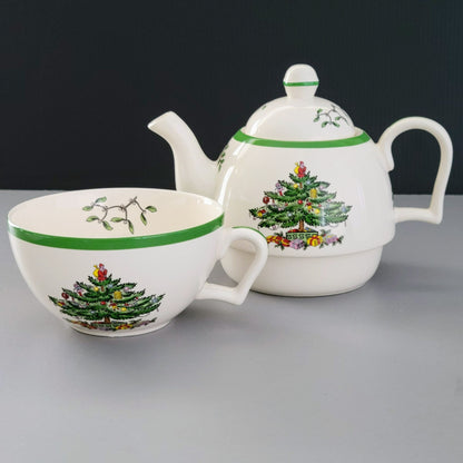 Spode Christmas Tree Tea For One Tea Set