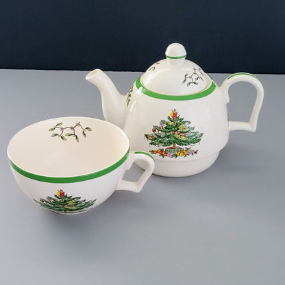 Spode Christmas Tree Tea For One Tea Set