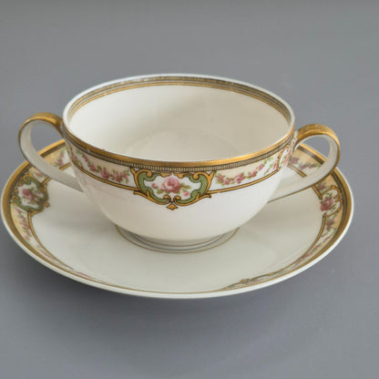 Haviland "Belford" Bouillon Cup & Saucer, 2 Sets, c.1903-1925 Limoges France