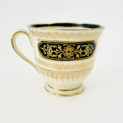 Noritake Art Nouveau Demitasse Cup & Saucer, 2 Sets, c1940s Japan