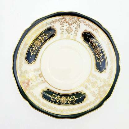 Noritake Art Nouveau Demitasse Cup & Saucer, 2 Sets, c1940s Japan