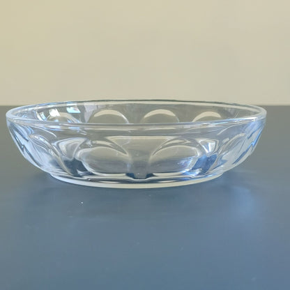 Vintage Arcoroc France Thumbprint Dessert Bowl Set of 4, Individual Small Shallow Salad Bowl Set, Durable Glass Replacement Dishes
