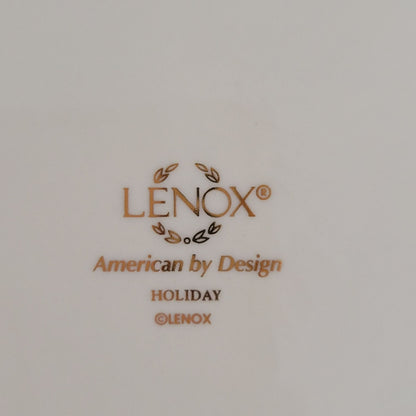 Lenox Holiday Pierced Low Bowl, Gold Trim Christmas Holly Design, Festive Dining