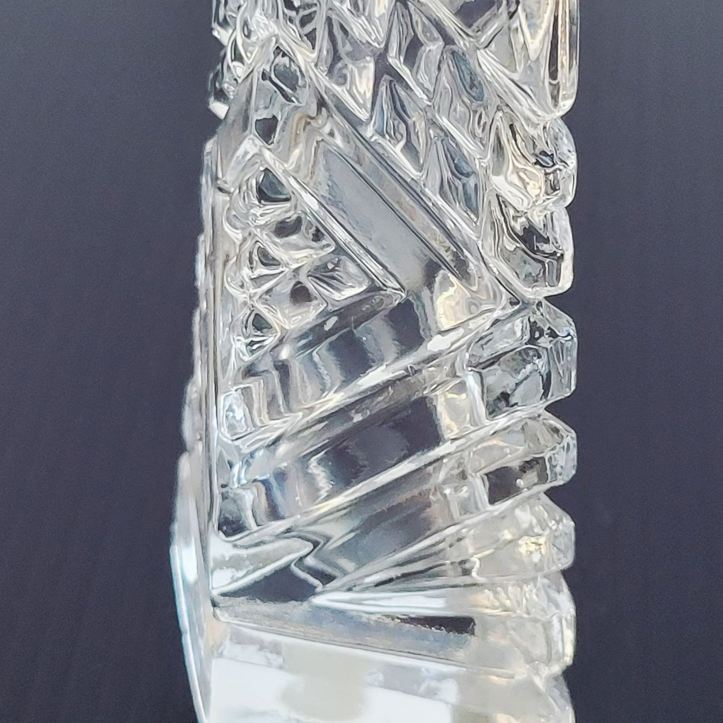 Cut Crystal Salt & Pepper Shakers & Metal Lids, Made in Japan