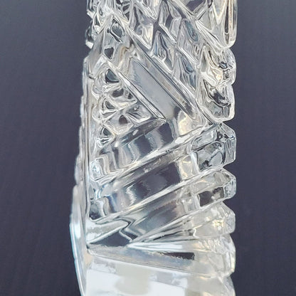 Cut Crystal Salt & Pepper Shakers & Metal Lids, Made in Japan