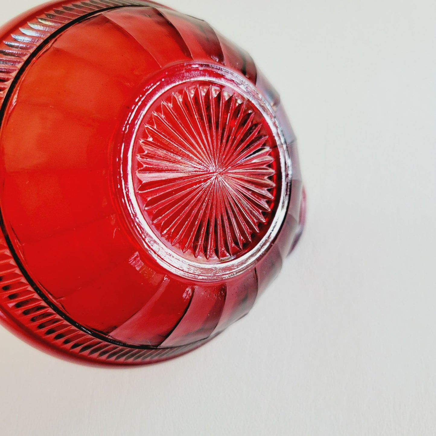 Anchor Hocking Coronation Royal Ruby Depression Glass Dessert Bowl Set of 2, c.1936-40 USA