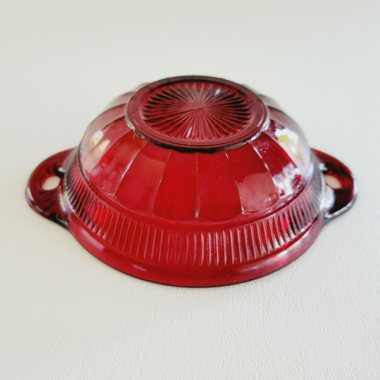Anchor Hocking Coronation Royal Ruby Depression Glass Dessert Bowl Set of 2, c.1936-40 USA