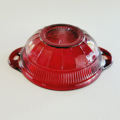 Anchor Hocking Coronation Royal Ruby Depression Glass Dessert Bowl Set of 2, c.1936-40 USA