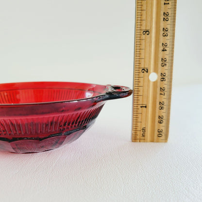 Anchor Hocking Coronation Royal Ruby Depression Glass Dessert Bowl Set of 2, c.1936-40 USA