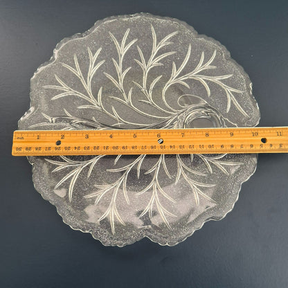 Indiana Glass "Pebble Leaf" Clear Snack Plate, Set of 2, Made in USA