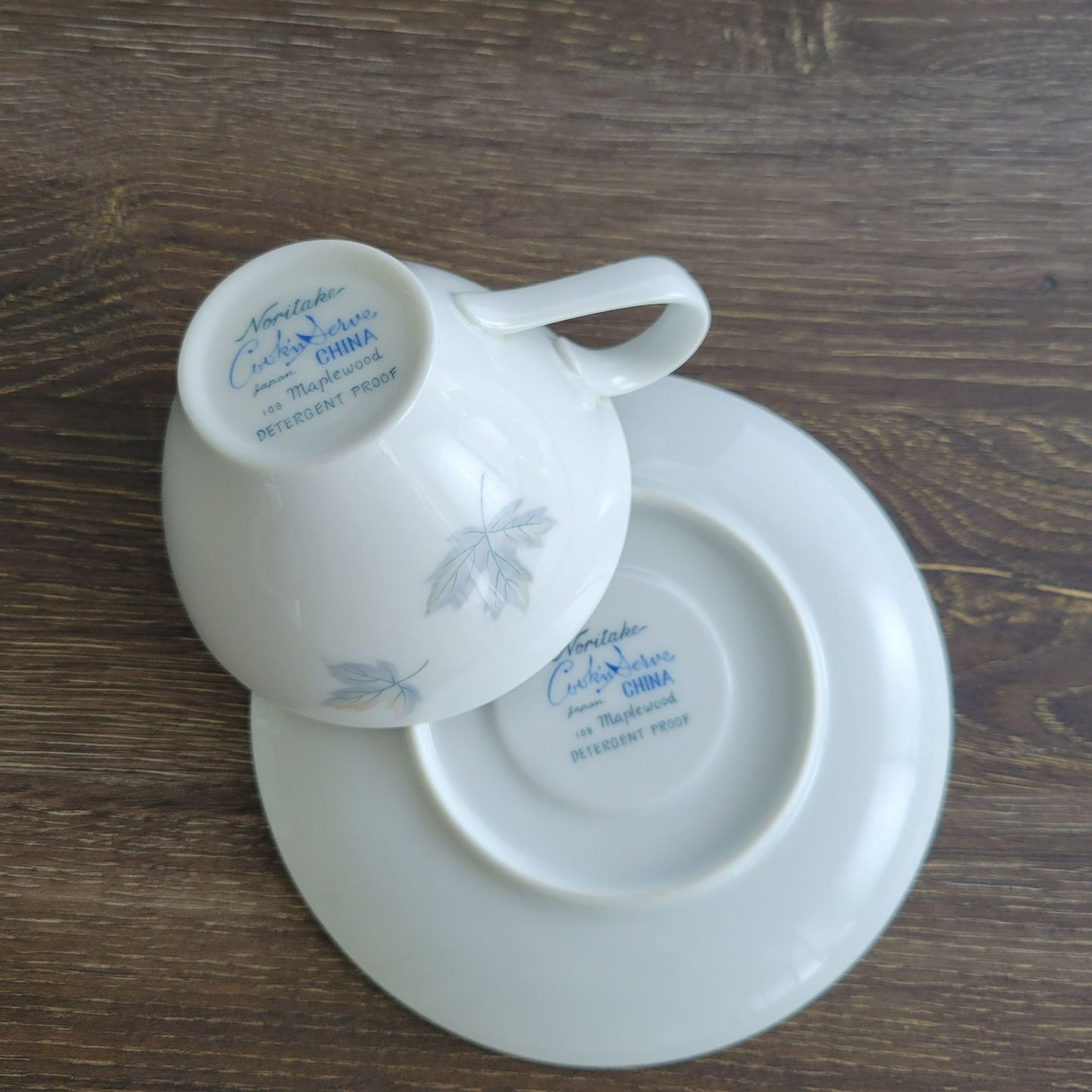 Noritake Maplewood Teacup & Saucer, 2 Sets, c.1960s Japan