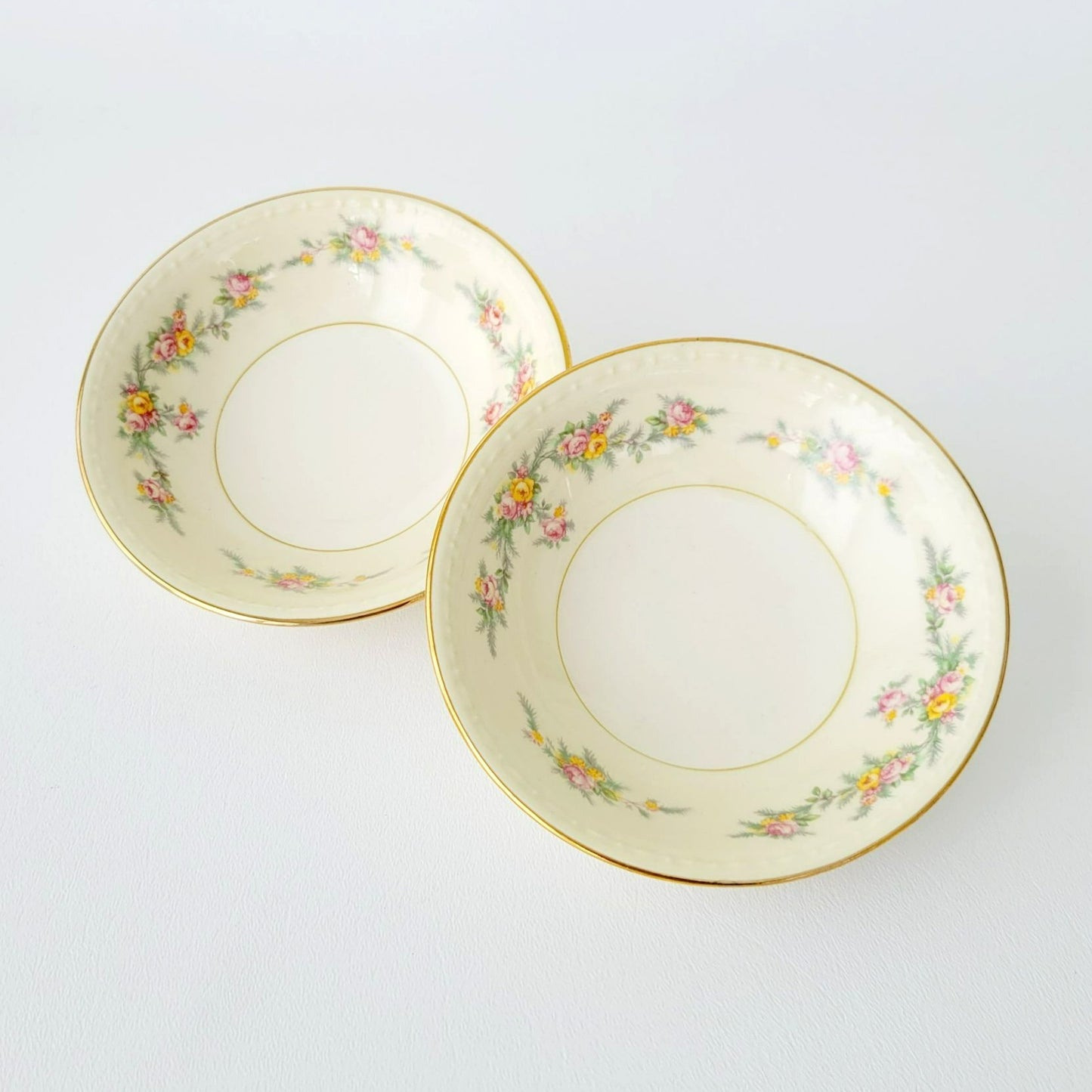Homer Laughlin Eggshell Georgian Dessert Bowl Set of 2, c.1953 USA