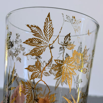 MCM Double Old Fashioned Cocktail Tumbler, Set of 2, by William Meier, 22k Gold Foil, c.1950s USA