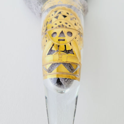 Artesania Tabuisa 14k Gold Encrusted Inca Sun God Champagne Flute Set of 2