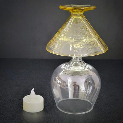 Upcycled Vintage Glassware Fairy Lamp