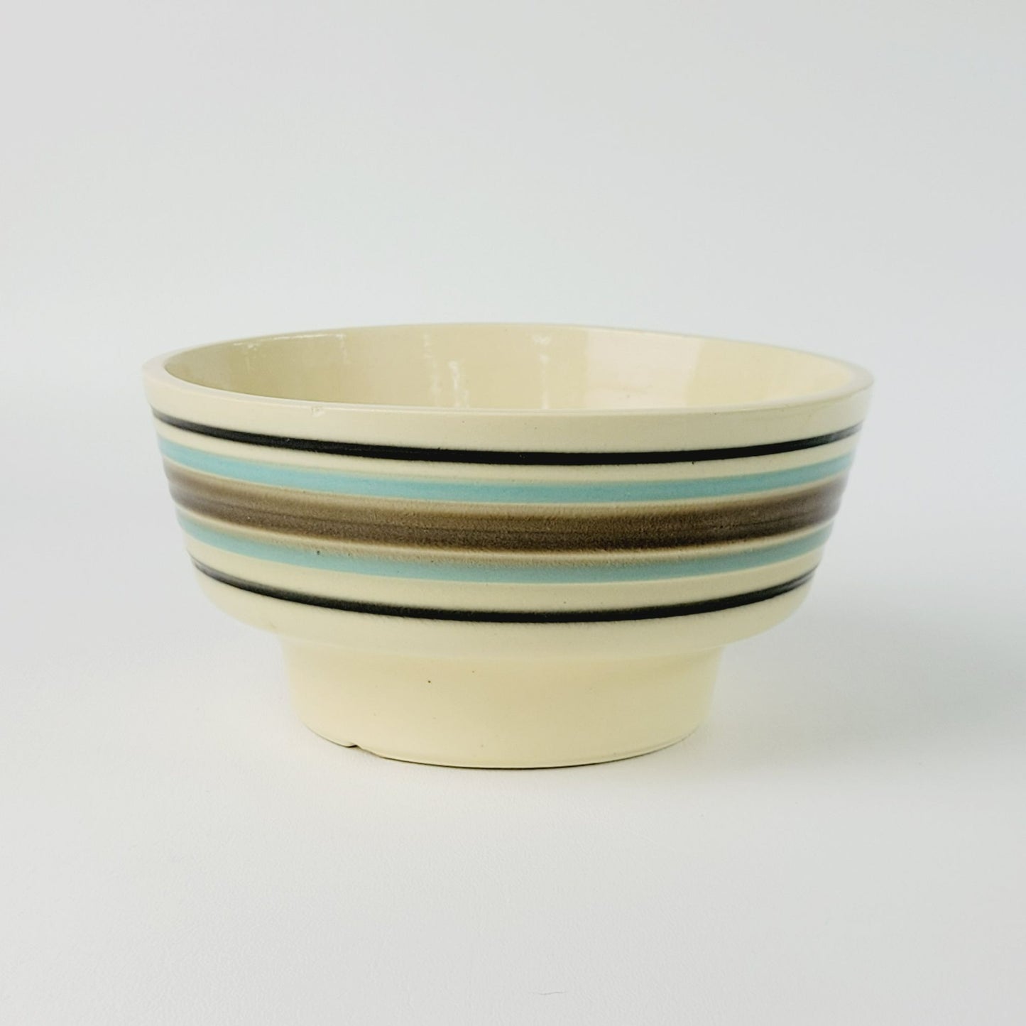 Cookson Pottery Striped Crock 7" Bowl, USA Made