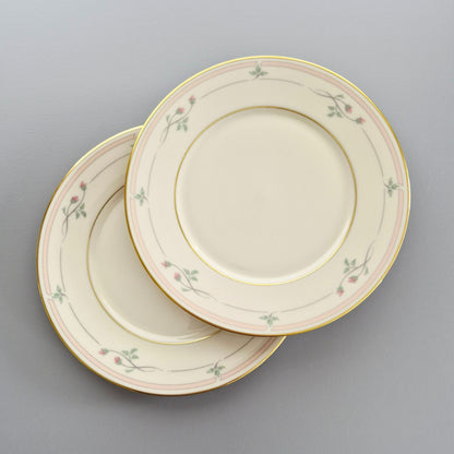 Lenox "Rose Manor Pink" Salad Plate, Set of 2, c.1985-99 USA