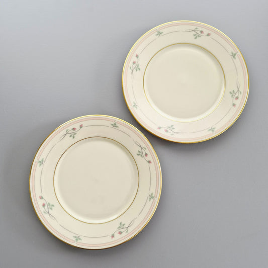 Lenox "Rose Manor Pink" Salad Plate, Set of 2, c.1985-99 USA