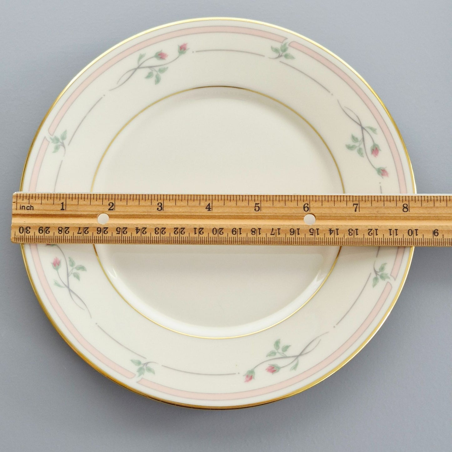 Lenox "Rose Manor Pink" Salad Plate, Set of 2, c.1985-99 USA