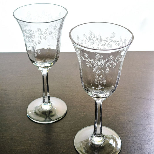 Lenox "Castle Garden" Wine Glass Set, c.1975-92 USA