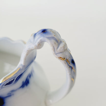 Gridley Clover Flow Blue Gravy Boat, c.1891-1914 England