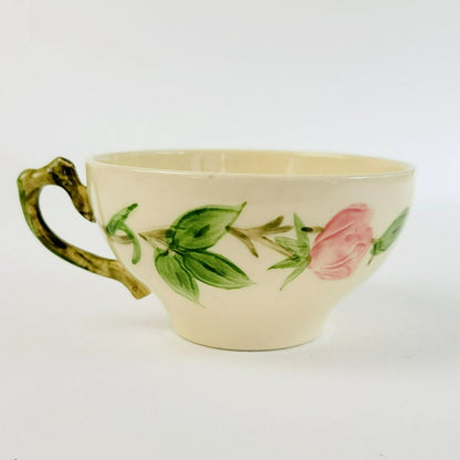 Franciscan  Desert Rose Cup & Saucer, 2 Sets, Hand Painted & Embossed Pink Floral, c.1940-47 USA