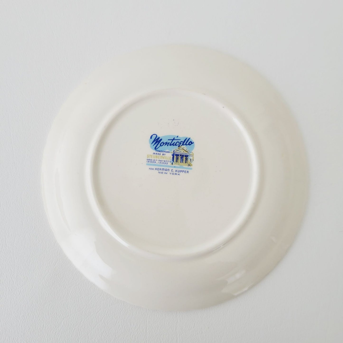 Steubenville Monticello Bread Plate Set of 2, c.1940s, Made in USA