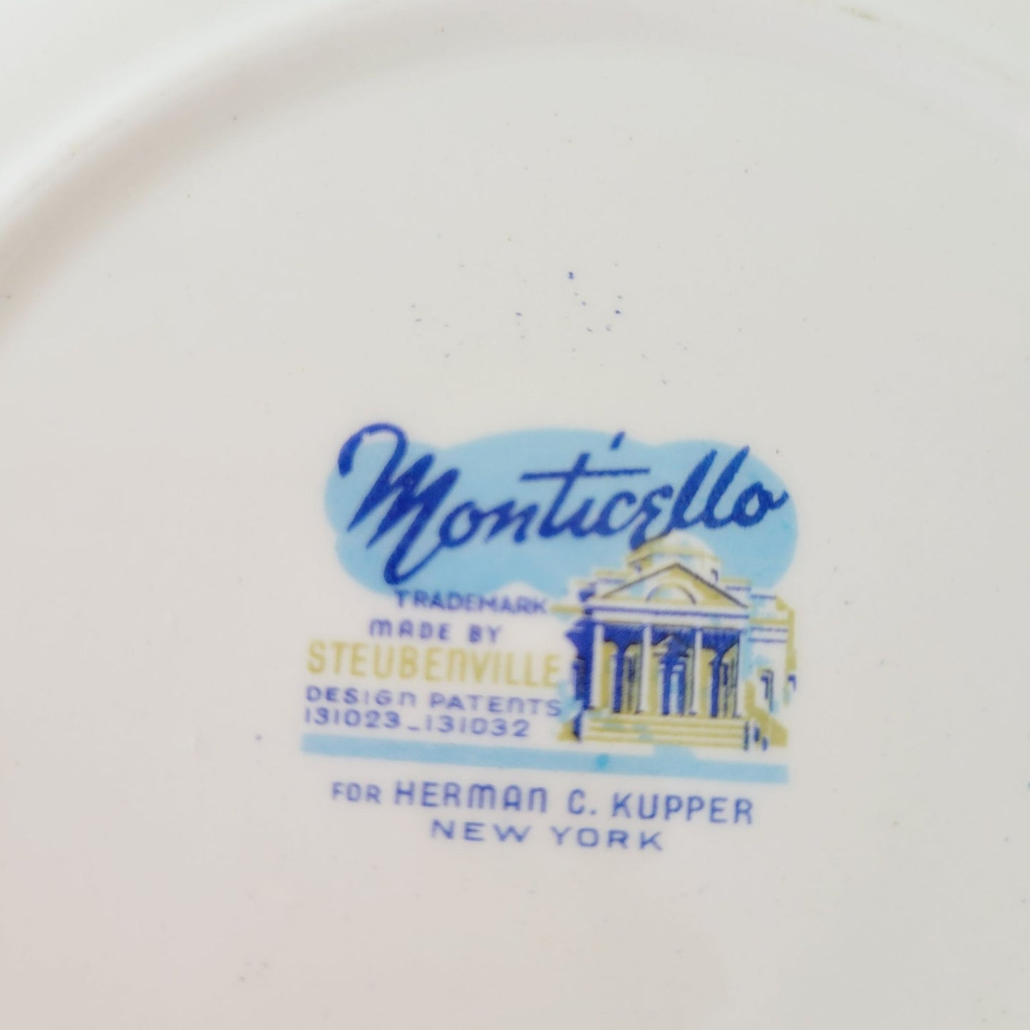 Steubenville Monticello Bread Plate Set of 2, c.1940s, Made in USA