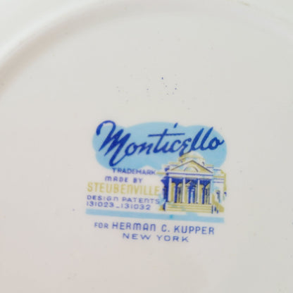 Steubenville Monticello Bread Plate Set of 2, c.1940s, Made in USA