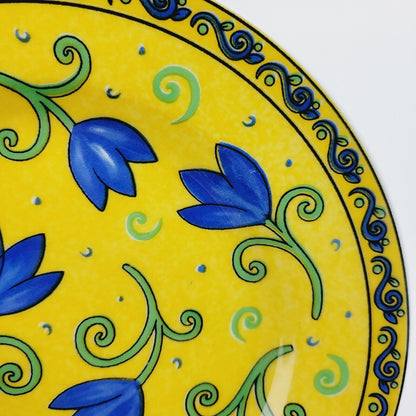 Furio Blue Floral Salad Plate, Made in Italy
