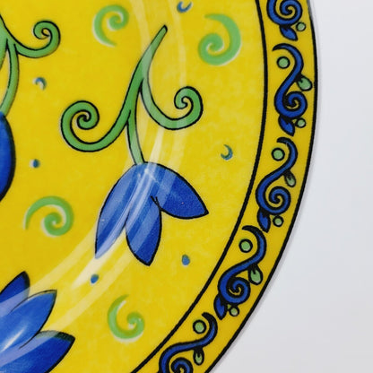 Furio Blue Floral Salad Plate, Made in Italy