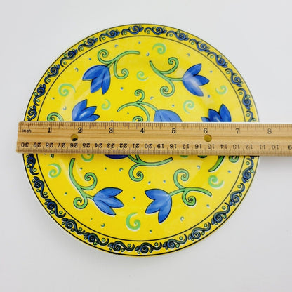 Furio Blue Floral Salad Plate, Made in Italy