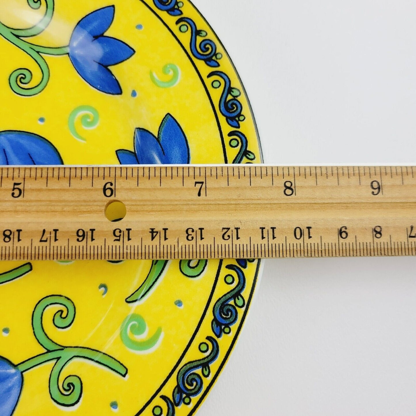 Furio Blue Floral Salad Plate, Made in Italy