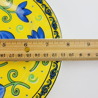 Furio Blue Floral Salad Plate, Made in Italy