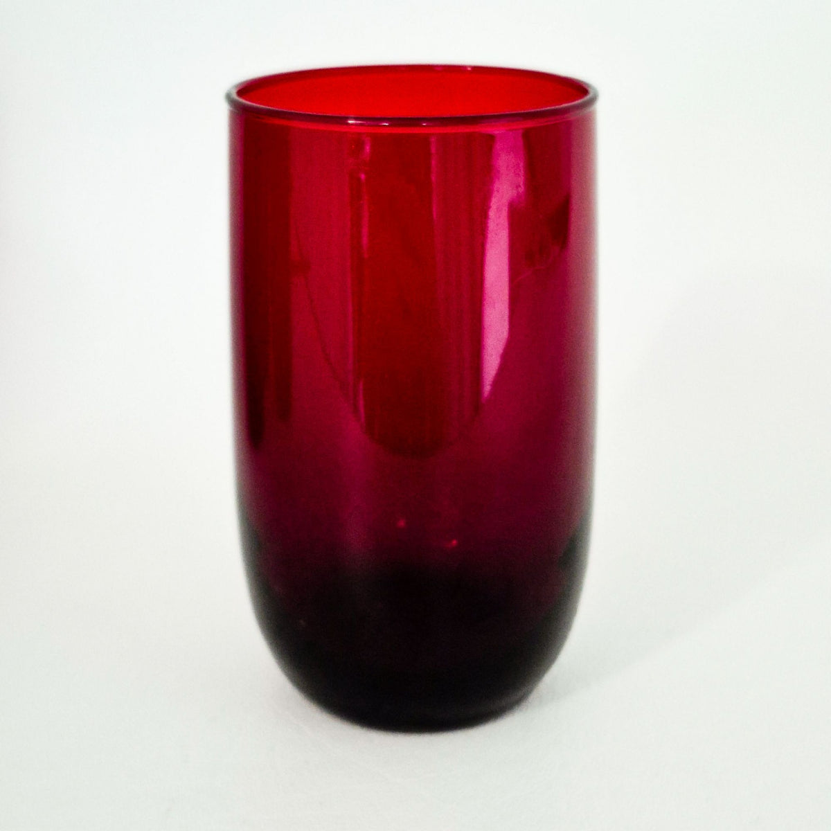 Anchor Hocking "Roly Poly Royal Ruby" Tumbler Glasses, Set of 4, c.1940s-60s USA