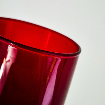 Anchor Hocking "Roly Poly Royal Ruby" Tumbler Glasses, Set of 4, c.1940s-60s USA