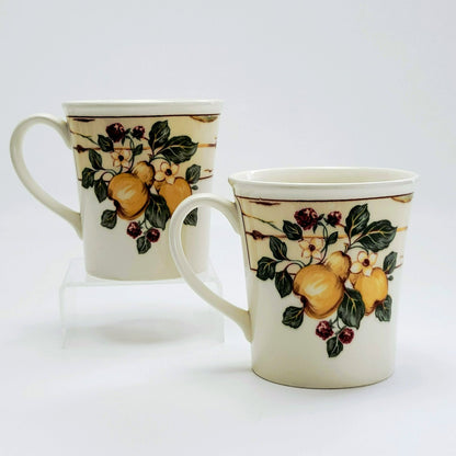 Wedgwood Pears & Berries Coffee Mug Set of 2, c.1998 England